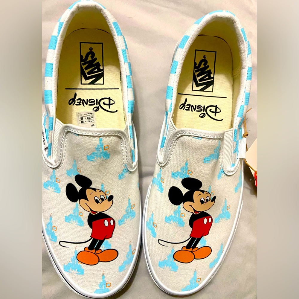 Walt Disney Parks 50th Anniversary X Vans Mickey Mouse Slip On Shoes M 9/W 10.5